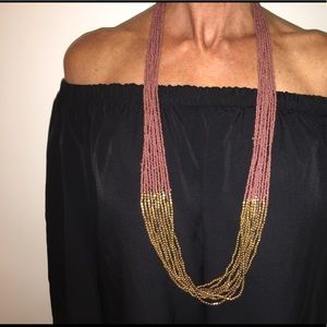 brown & gold beaded necklace!!